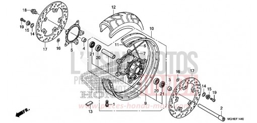 ROUE AVANT VFR1200XE de 2014